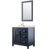 Dark Blue / Giotto Quartz Top / Brushed Gold Hardware