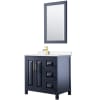 Dark Blue / White Quartz Top / Brushed Gold Hardware