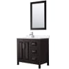 Dark Espresso / White Quartz Top / Polished Chrome Hardware