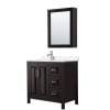 Dark Espresso / White Quartz Top / Polished Chrome Hardware