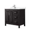 Dark Espresso / White Quartz Top / Polished Chrome Hardware