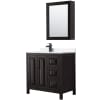 Dark Espresso / White Cultured Marble Top / Matte Black Hardware