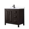 Dark Espresso / White Quartz Top / Matte Black Hardware