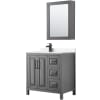 Dark Gray / Carrara Cultured Marble Top / Matte Black Hardware