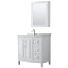 White / White Carrara Marble Top / Brushed Gold Hardware