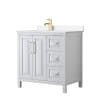 White / White Quartz Top / Brushed Gold Hardware