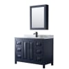 Dark Blue / White Carrara Marble Top / Matte Black Hardware