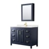 Dark Blue / Giotto Quartz Top / Brushed Gold Hardware