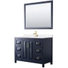 Dark Blue / White Quartz Top / Brushed Gold Hardware