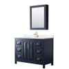 Dark Blue / White Quartz Top / Brushed Gold Hardware