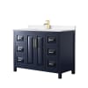 Dark Blue / White Quartz Top / Brushed Gold Hardware