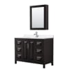 Dark Espresso / White Quartz Top / Polished Chrome Hardware