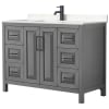 Dark Gray / Carrara Cultured Marble Top / Matte Black Hardware