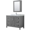 Dark Gray / White Carrara Marble Top / Polished Chrome Hardware