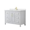 White / Giotto Quartz Top / Brushed Gold Hardware