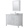 White / White Carrara Marble Top / Polished Chrome Hardware