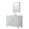 White / Giotto Quartz Top / Polished Chrome Hardware