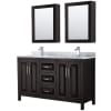 Dark Espresso / White Carrara Marble Top / Polished Chrome Hardware