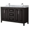 Dark Espresso / White Carrara Marble Top / Polished Chrome Hardware