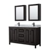 Dark Espresso / White Carrara Marble Top / Matte Black Hardware