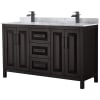 Dark Espresso / White Carrara Marble Top / Matte Black Hardware