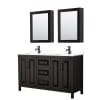 Dark Espresso / White Cultured Marble Top / Matte Black Hardware