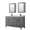 Dark Gray / White Carrara Marble Top / Matte Black Hardware