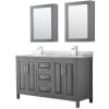 Dark Gray / White Carrara Marble Top / Polished Chrome Hardware