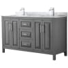 Dark Gray / White Carrara Marble Top / Polished Chrome Hardware