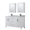 White / White Carrara Marble Top / Matte Black Hardware