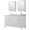 White / White Carrara Marble Top / Brushed Gold Hardware