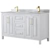 White / White Carrara Marble Top / Brushed Gold Hardware