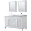 White / White Carrara Marble Top / Polished Chrome Hardware