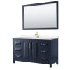 Dark Blue / White Quartz Top / Brushed Gold Hardware