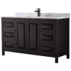 Dark Espresso / White Carrara Marble Top / Matte Black Hardware