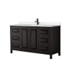 Dark Espresso / White Quartz Top / Matte Black Hardware