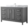 Dark Gray / White Carrara Marble Top / Polished Chrome Hardware