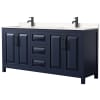 Dark Blue / Carrara Cultured Marble Top / Matte Black Hardware