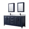 Dark Blue / White Carrara Marble Top / Matte Black Hardware