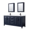 Dark Blue / White Quartz Top / Matte Black Hardware