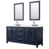 Dark Blue / White Quartz Top / Matte Black Hardware