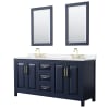 Dark Blue / White Quartz Top / Brushed Gold Hardware