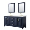 Dark Blue / White Quartz Top / Brushed Gold Hardware