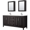 Dark Espresso / White Cultured Marble Top / Polished Chrome Hardware