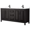 Dark Espresso / White Cultured Marble Top / Matte Black Hardware