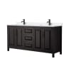 Dark Espresso / White Quartz Top / Matte Black Hardware