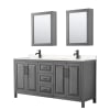 Dark Gray / Carrara Cultured Marble Top / Matte Black Hardware