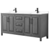 Dark Gray / White Cultured Marble Top / Matte Black Hardware