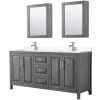 Dark Gray / Carrara Cultured Marble Top / Polished Chrome Hardware