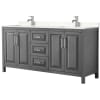 Dark Gray / Carrara Cultured Marble Top / Polished Chrome Hardware